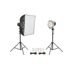 Godox TL-5 5in1 bulb head multi-holder tricolor+light stand+softbox 60*60cm camera photography lighting 2pcs set