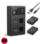 K&F Concept Canon LP-E12 Battery Kit – 2 Replacement Batteries and Dual Slot USB Charger (KF28.0029)