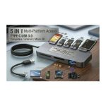 TYPE-C USB 3.0 Multi Card Reader, 5 in 1 SD/TF/M2/MS/CF/XD Picture Card Reader for Computer/Android/Micro SD/, Memory Stick Pro Duo Adapter Supports 5Gbps Speed, Five Cards Can be Read Simultaneously - Image 2