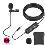 BOYA by-M1 Pro II Universal Clip-on Microphone Omni-Directional Condenser Lapel Mic 3.5mm TRRS Plug 6M Long Cable Plug-and-Play for Smartphone Camera Camcorder Audio Recorder Computer