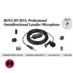 BOYA BY-M1S Professional Lavalier Lapel Microphone Omnidirectional Condenser Mic for iPhone Android Smartphone DSLR Camera, Camcorders, Audio Recorders, PC Laptop Recording - Image 2