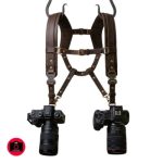 Camera Leather Harness for 2 Cameras Dual Shoulder Leather Camera Strap for DSLR/SLR, Camera Straps for Photographers price